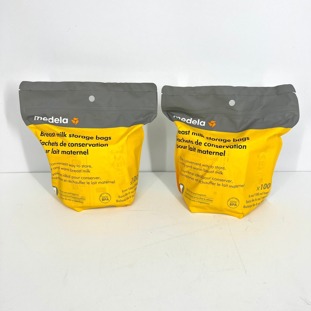 Medela Breast Milk Storage Bags 6oz 180ml BPA Free 200 Count 2 Packs of 100